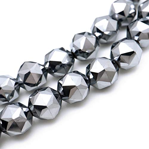 [GOLD STONE] Terahertz Crystal Necklace, 8mm, Star Cut, Easy to Wear, Magnetic Type, Approximately 50cm Long