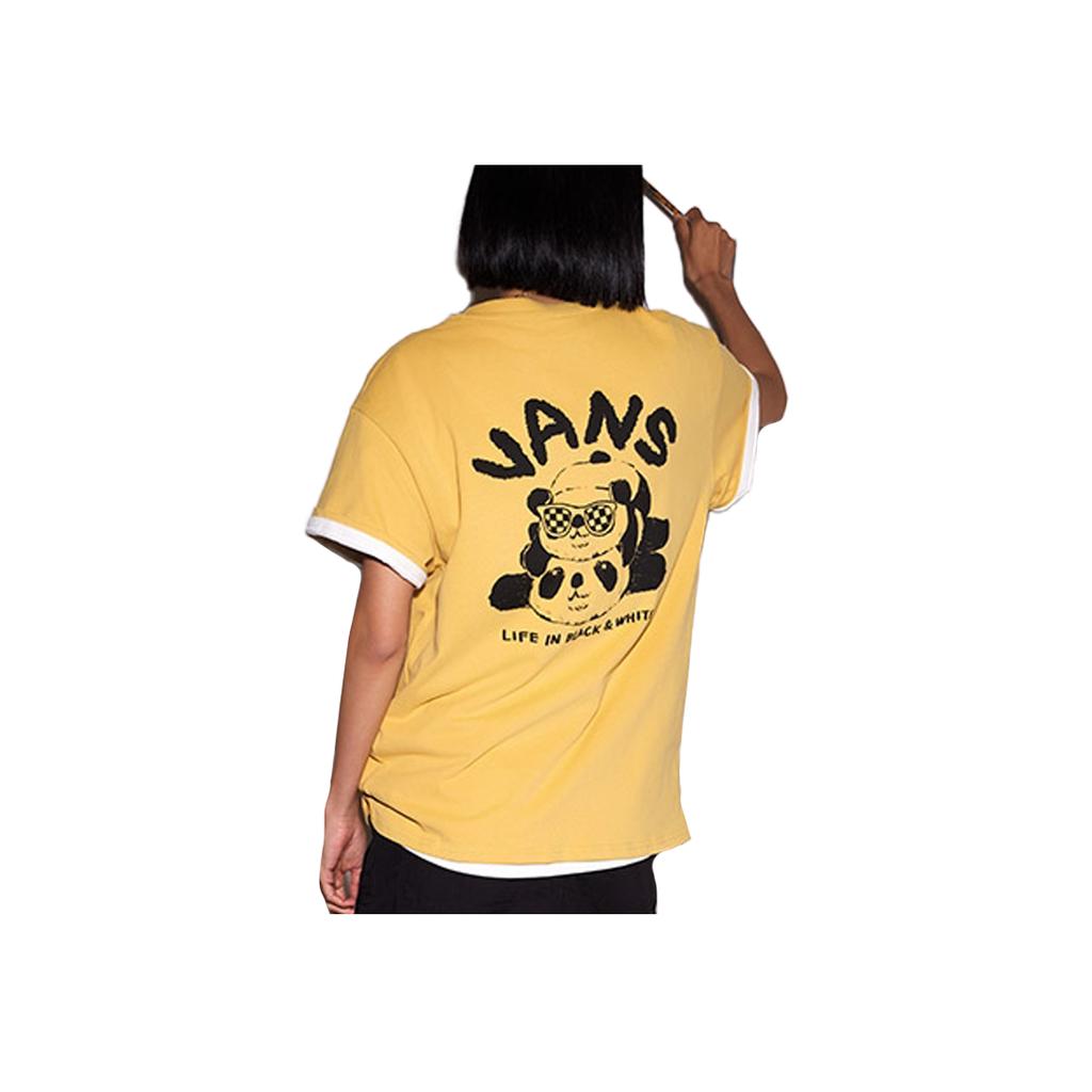 Vans Simple Round Neck Pullover Short Sleeve T-Shirt Women tops Ginger-Yellow VN000NNPOC2