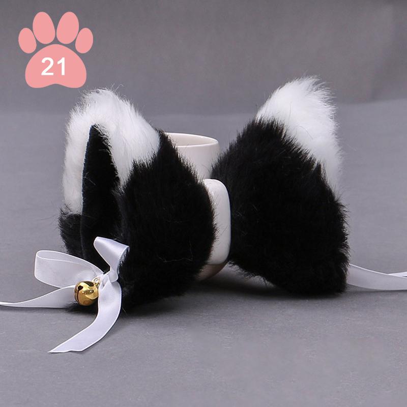 Vlásenka z uší kočky Fox Načechraný plyšový Cosplay klip Barrette Party Kostýmní doplněk