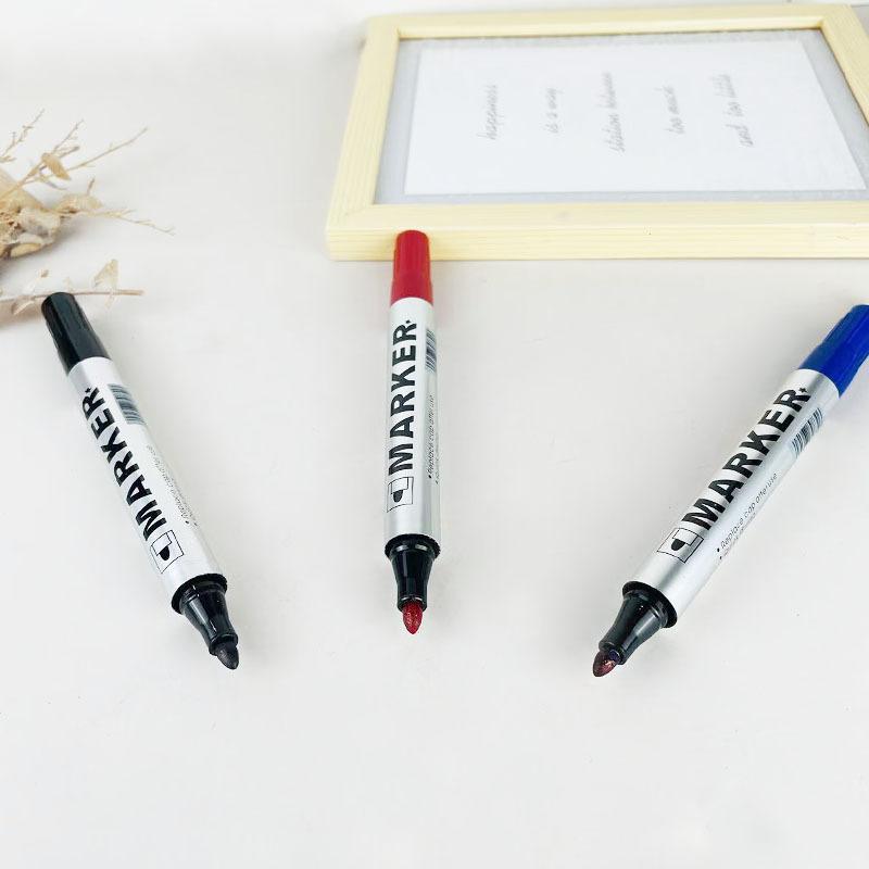 5Pcs Permanent Paint Marker Pen 2Mm Waterproof Black Pen For Tyre Oily Markers Quick Drying Signature Pen Stationery Supplies