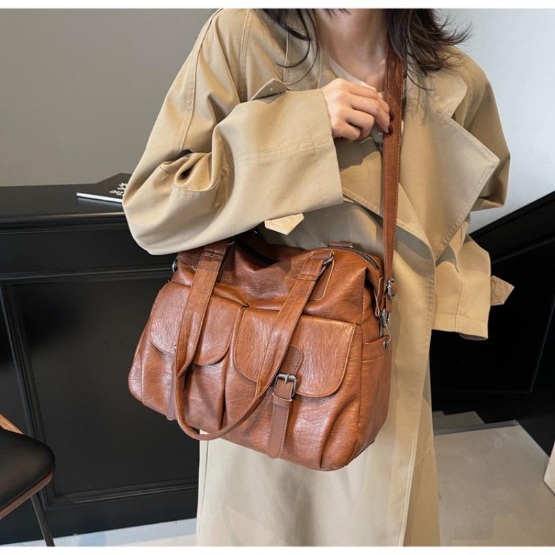 Large capacity bag women's autumn and winter new fashion shoulder handbag casual versatile messenger tote bag