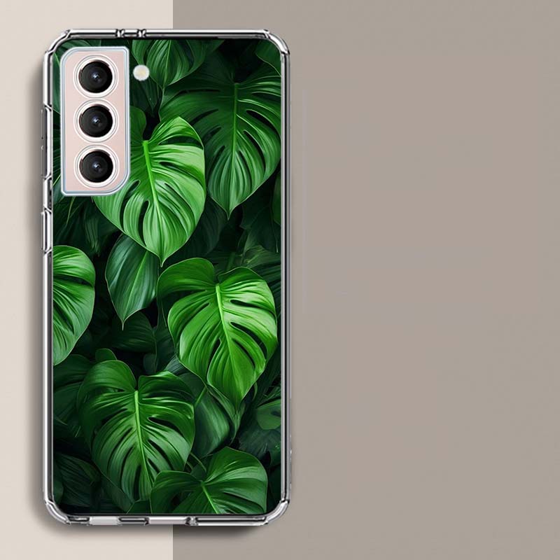 Botanical Background Phone Case For Samsung Galaxy S25 Edge S24 S23 FE S21 S20 S10 Plus S22 S26 Ultra Cover Clear Cases TPU Capa