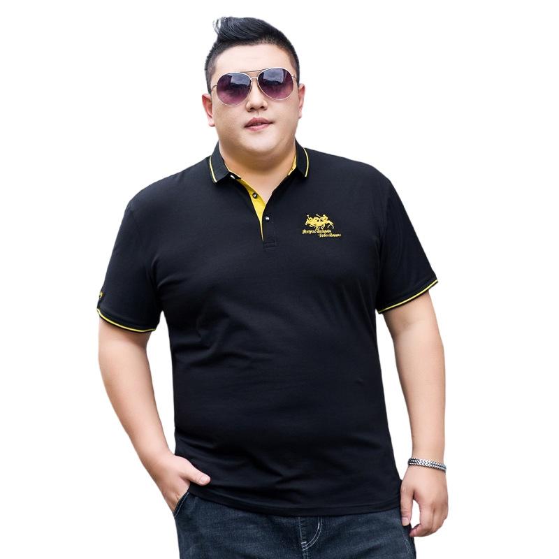 Extra Large Men's Summer Short-sleeved T-shirt Business Casual Polo Shirt Plus Fat Plus Size Loose T-shirt 195