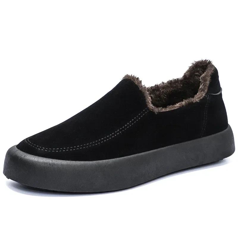 Men's Shoes Winter New Large  Size Warm Outdoor Plush Casual Shoes British Style Comfortable Trendy Skateboarding Shoes