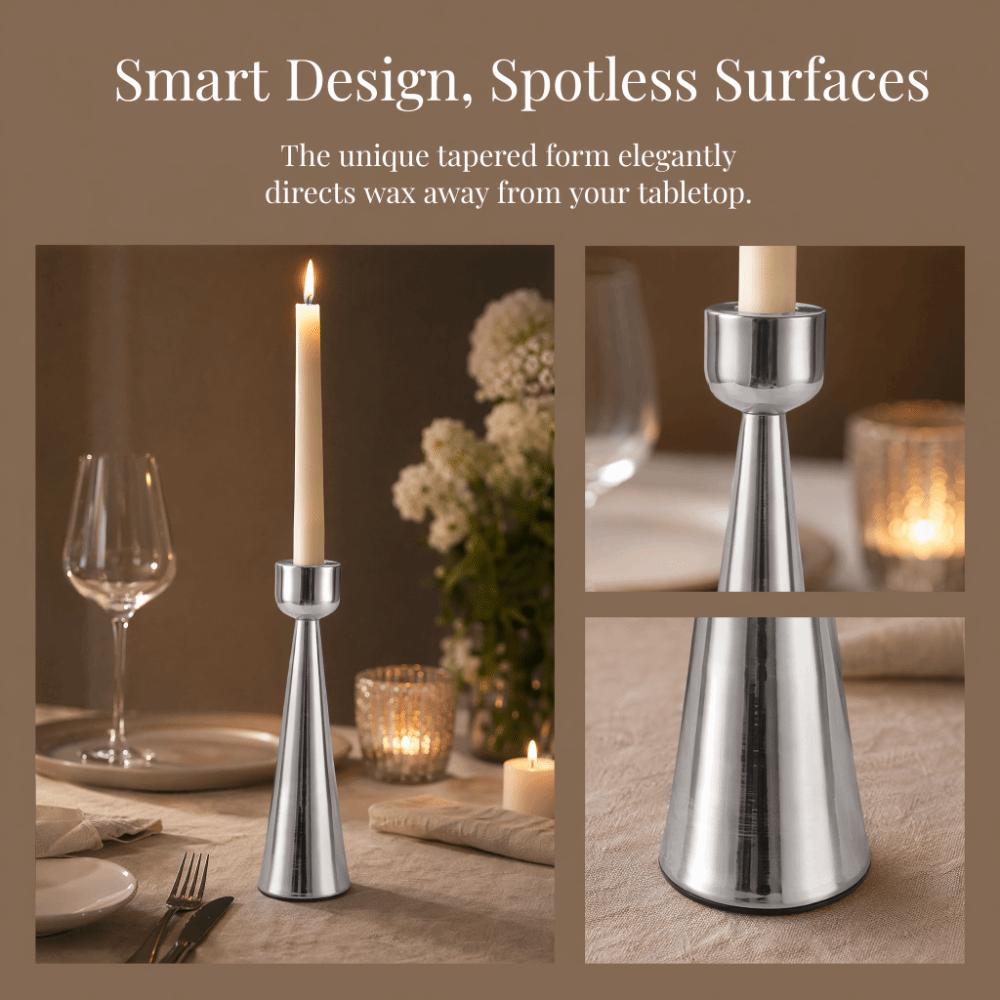 Iron Non Slip Base Candlestick Gold Sliver Dinner Party Decor Candlestick Living Room Arrangement