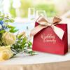 10Pcs Red Mini Sweet Boxes with Ribbons Wedding Candy Boxes Cookie Snack Wrapping Case for Engagement Christmas Party Favor