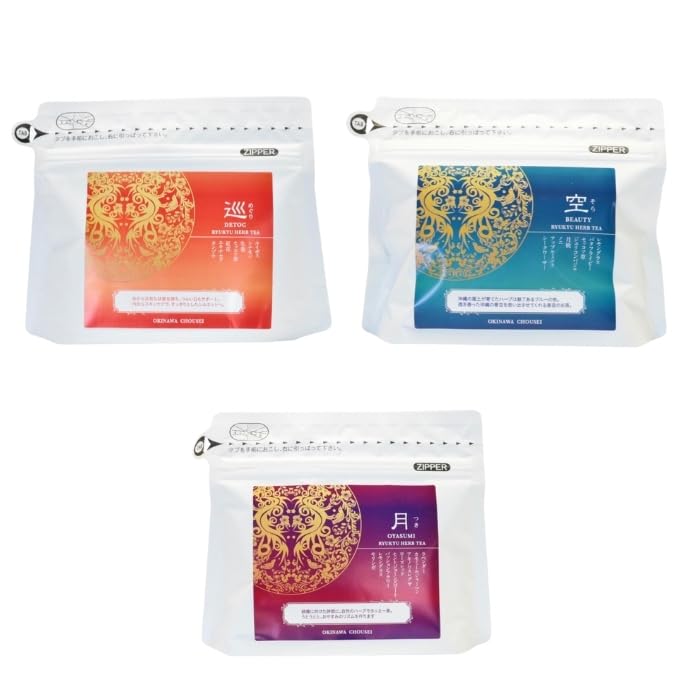 Three types of Ryukyu herbal tea (Meguri, Sora, Tsuki)