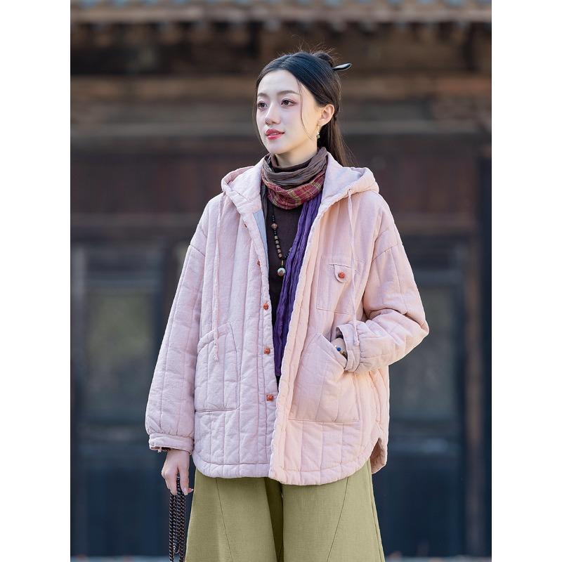 

25 Зимняя Новая Женская Рами Стеганая Куртка с Подкладкой Вертикальная Клетка Куртка с Подкладкой Свободная Повседневная Куртка с Капюшоном Теплая Куртка с Подкладкой One size