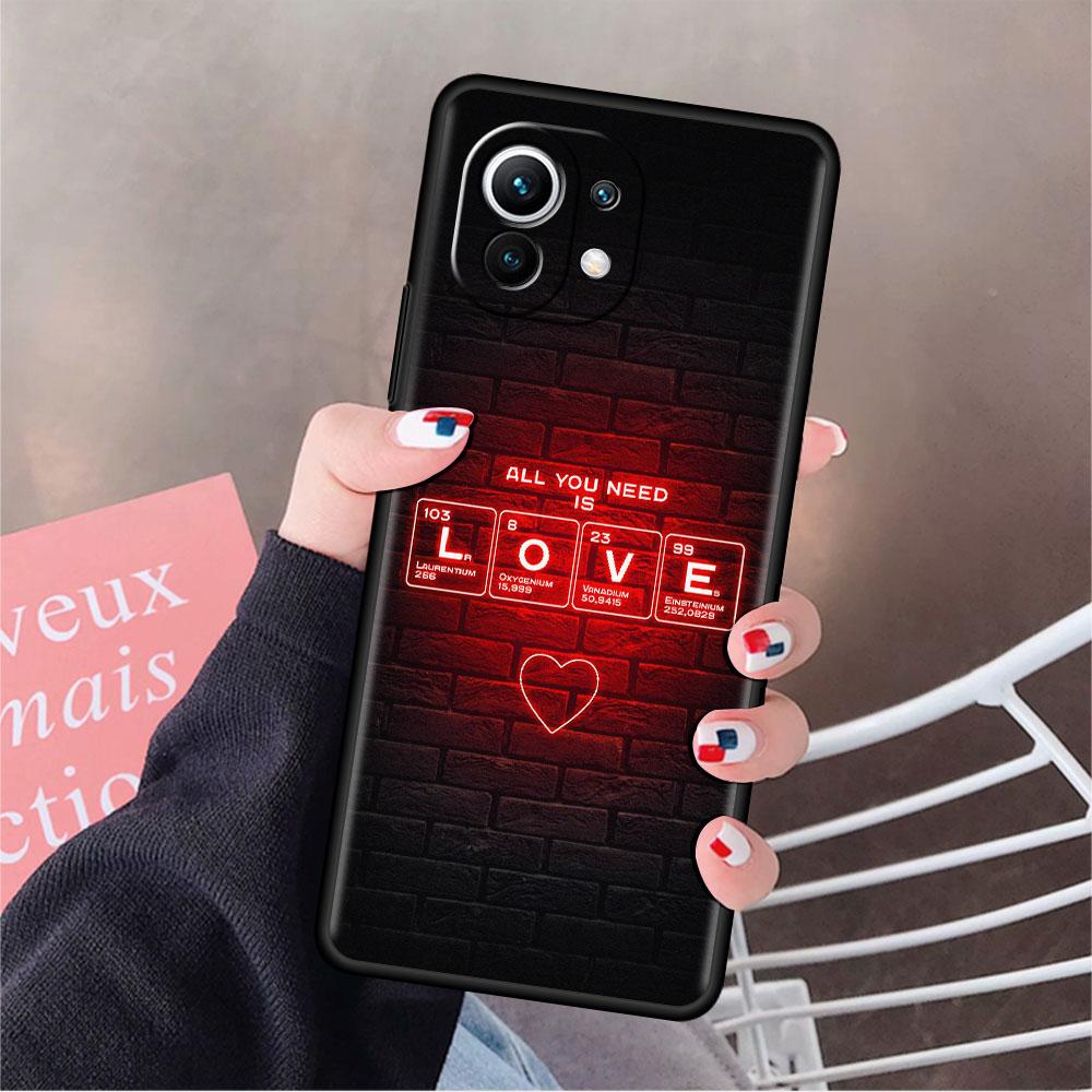 Cute Love Heart Funda Case For Xiaomi Mi 11 Lite 5G NE 11T Pro 10T 9T Note 10 12 12X 12S Ultra Soft Silicone Shell Phone Cover