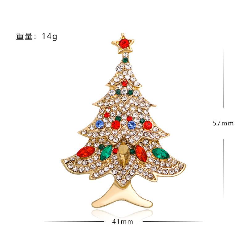 Brooch Christmas Brooch Deer Snowman Christmas Tree Corsage Alloy Diamond Versatile Clothing Accessories