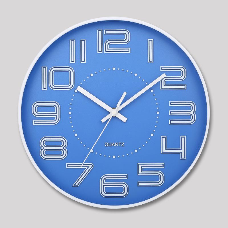 12 Inch 30CM Silent Wall Clock, Creative and Fashionable, Three-dimensional Digital Minimalist Clock for Home Living Room