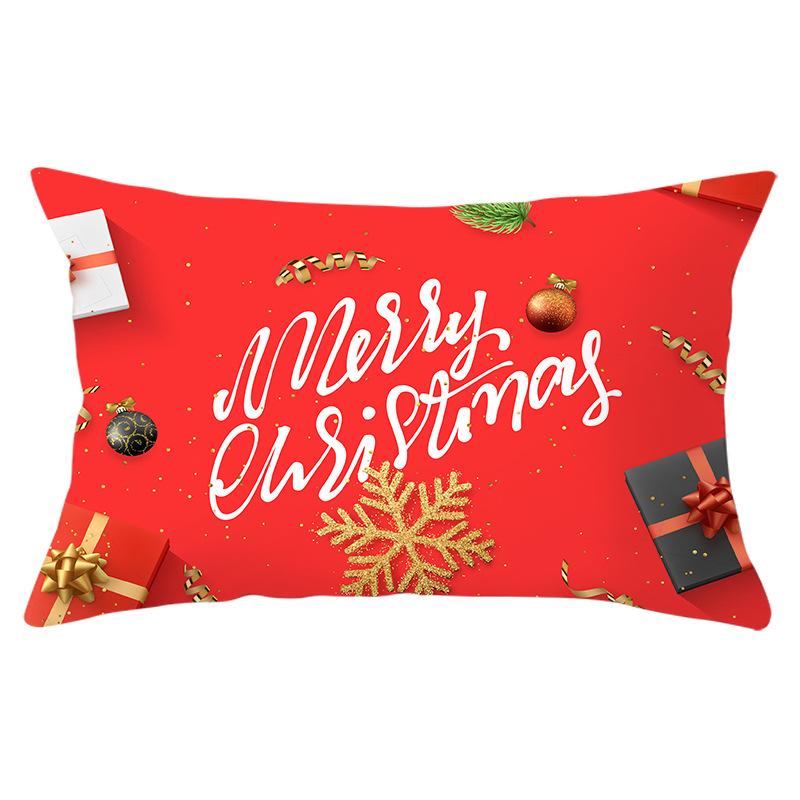 Christmas Simple Print Series Peach Skin Waist Pillowcase Home Sofa Pillowcase Office Pillowcase