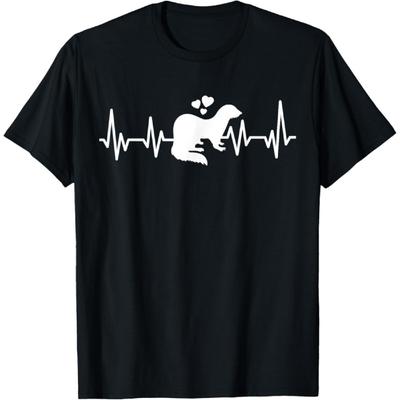 Ferret Heartbeat For Men Women Animal Lover Ferret Owner T-Shirt