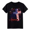 Gott segne Amerika – Flaggenkreuz-T-Shirt, patriotisches christliches T-Shirt zum 4. Juli