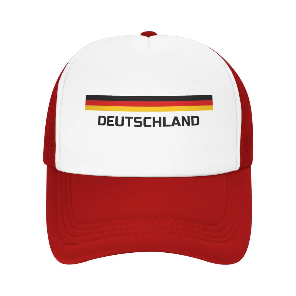 Sommer Atmungsaktiv Deutschland Flagge Deutschland Fußball Netz Golf Hut Kappen Unisex Verstellbar Schaumstoff Trucker Hüte Für Freizeitkleidung