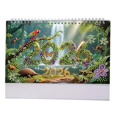 5D/DIY Kalender Diamantmalerei Kalender-Set Diamond Art Papier Tischkalender Diamantdekorationen Kalender für Heim-Büro-Dekor
