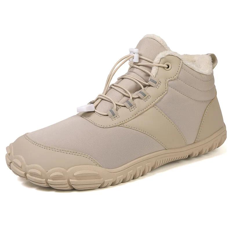 Fashion Men Snow Boots Waterproof Winter Shoes Barefoot Ankle Boots Couple Snow Shoes Outdoor Hiking Shoes Fur Warm Plush Boots 36-47