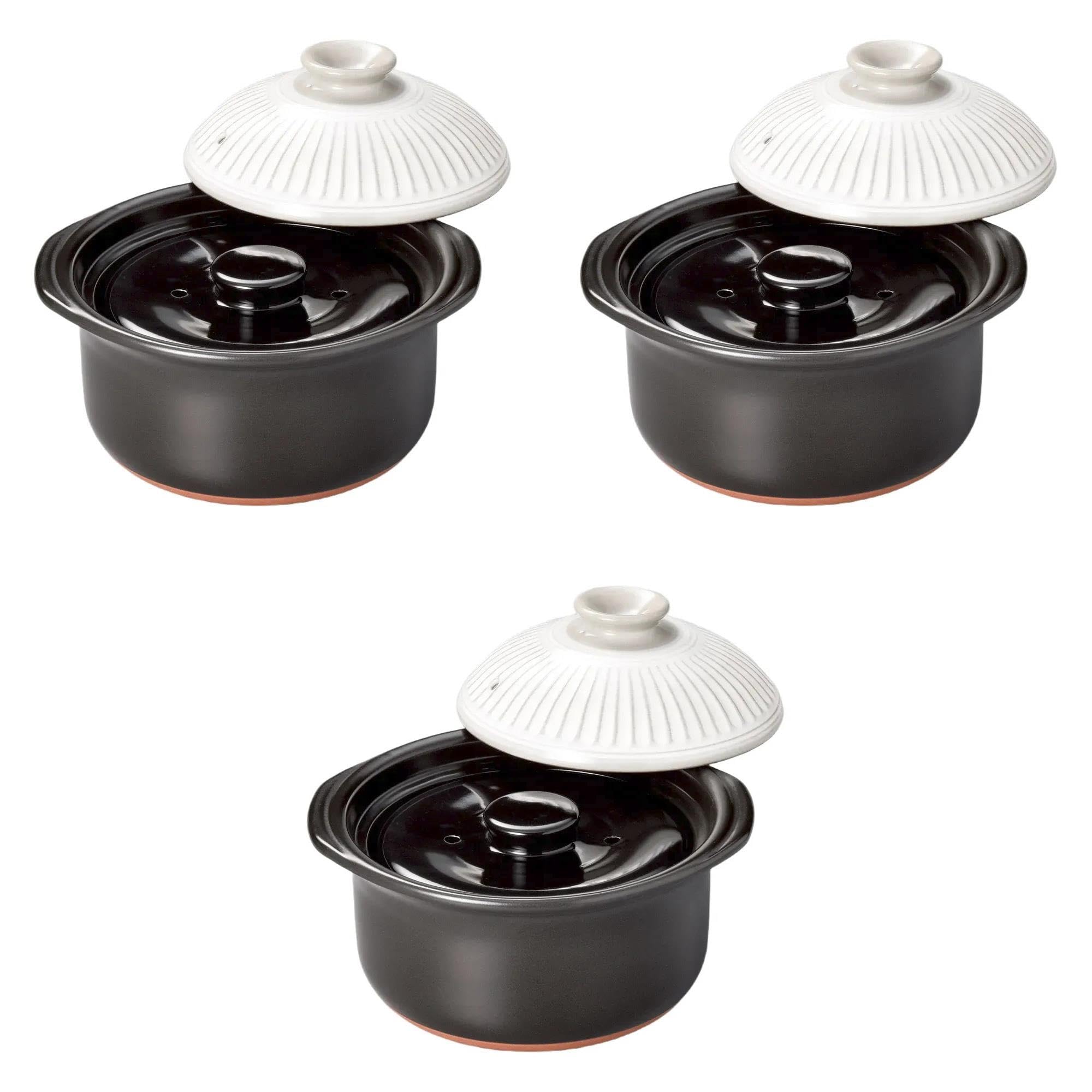 

Набор из 3 горшков для риса с хризантемами x x Горшок для риса Банко Яки Прямой огонь Сетомонохонпо Порошково-сухой (2 чашки) [21.5 19.5 14.7 см]