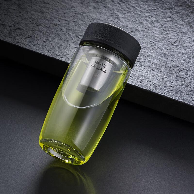 Wanxiang U16 Classic Leather Pattern Glass Tea Water Bottle