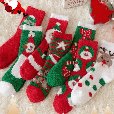 Weihnachtliche Plüsch-Wärmesocken im neuen Stil - Mid-Calf- und Overknee-Optionen für Paare