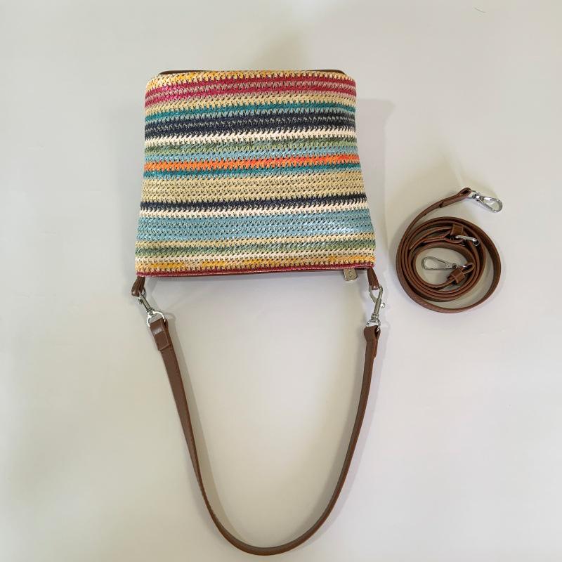 2025 Autumn Women's Fashion Colorful Woven Crossbody Handbag