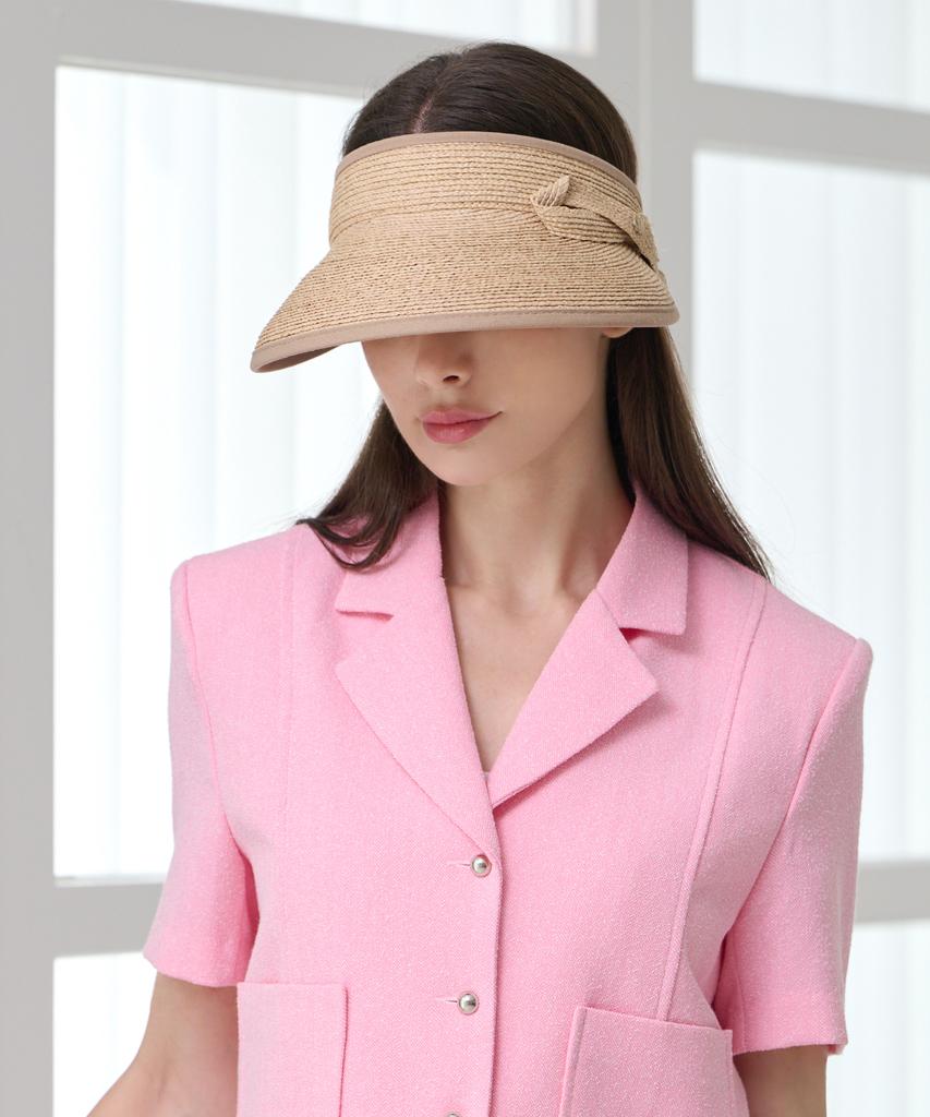 Koipeu Ribbon Raffia Sun Visor Cf081Ht073