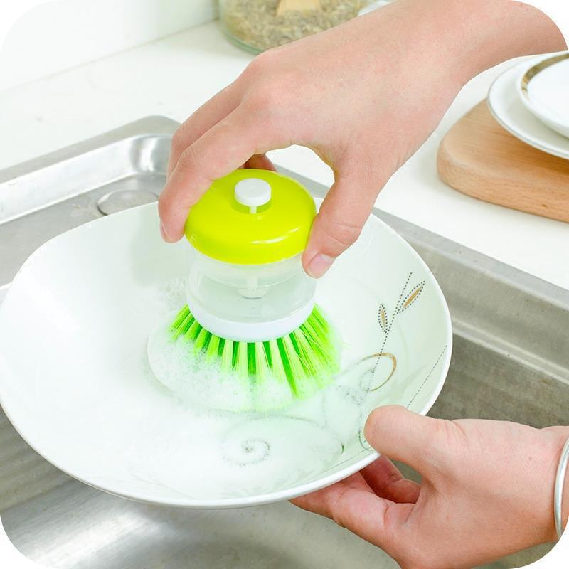 Automatic Liquid-Filling Ball Brush: Gentle, Hydraulic Pot & Dish Cleaner for Easy Kitchen Use Without Hand Strain.