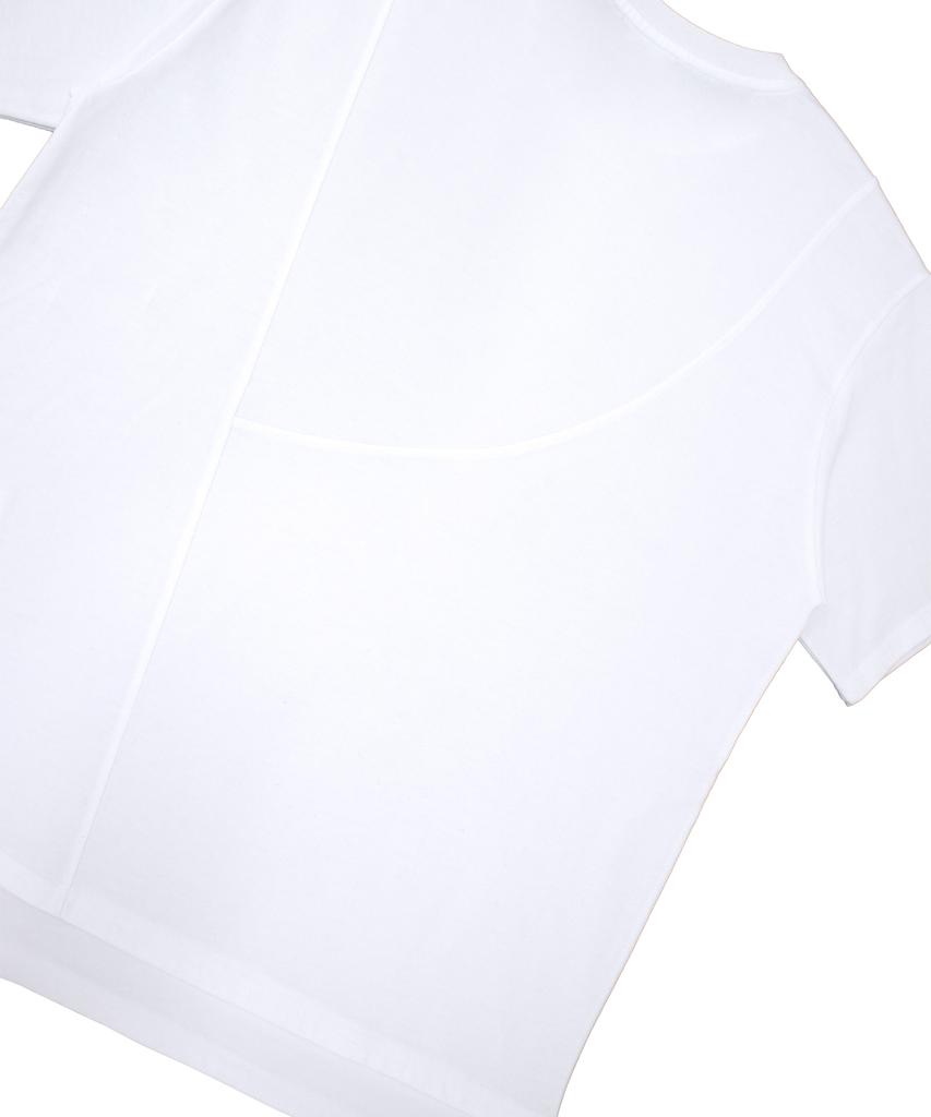Bipitudiseuodeo Cut Panel Layer Tee White