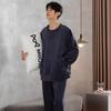 Pajamas Men'S Autumn And Winter Coral Fleece Thickened Fleece Winter Flannel Warm Homewear Set