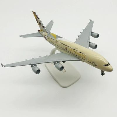 20CM A380 Etihad Airways Diecast Legierung Flugzeugmodell Modell Mit Rad Flugzeugständer Sammlerstück Display Dekoration