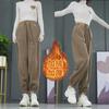 Fleece and thicker autumn and winter large size high waist outer wear warm casual footwear sports Harlan Wei pants trousers women's clothing