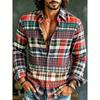 Camisa de hombre con estampado artístico 3D estilo lino retro casual manga larga solapa top moderno y cómodo nueva camisa de talla grande