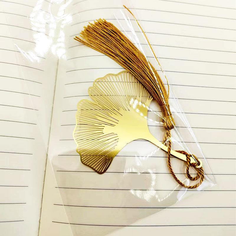Metal Bookmarks: Chinese Style Four-Leaf Clover & Ginkgo Leaf Design Student Gift E18