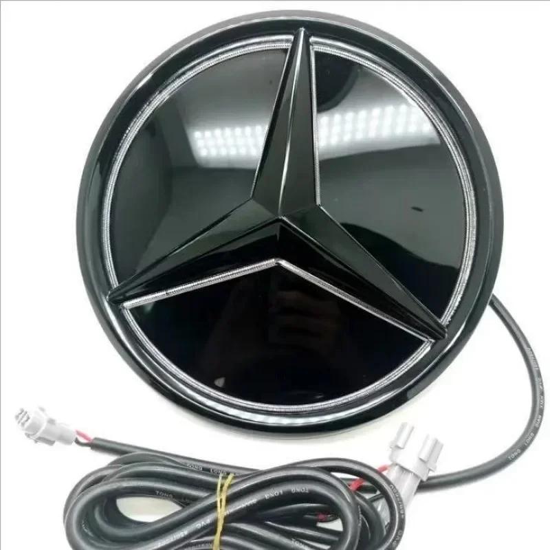 Pegatina de Coche Caliente 2026 Para Coche Benz Logo Parrilla Delantera Cara de Espejo de Luz Emblema de Insignia LED Luz Decorativa Luminosa Para Mercedes Ben