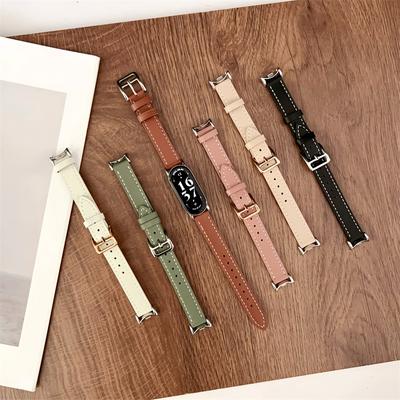 Fashion Leather Watch Strap For Xiaomi Mi Band 8 Bracelet Replacement Wristband Miband 9
