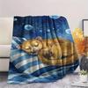 1PC Watercolor style Print FlAannel Blanket, High quality Comfortable for All Seasons, Home Decor, Warmth and Comfort