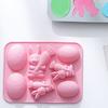 Easter Silicone Baking Mold 4 Egg 3 Bunny Shaped Flexible Non-Stick Cake Mold Chocolate Jelly Ice Cream Dessert Mold