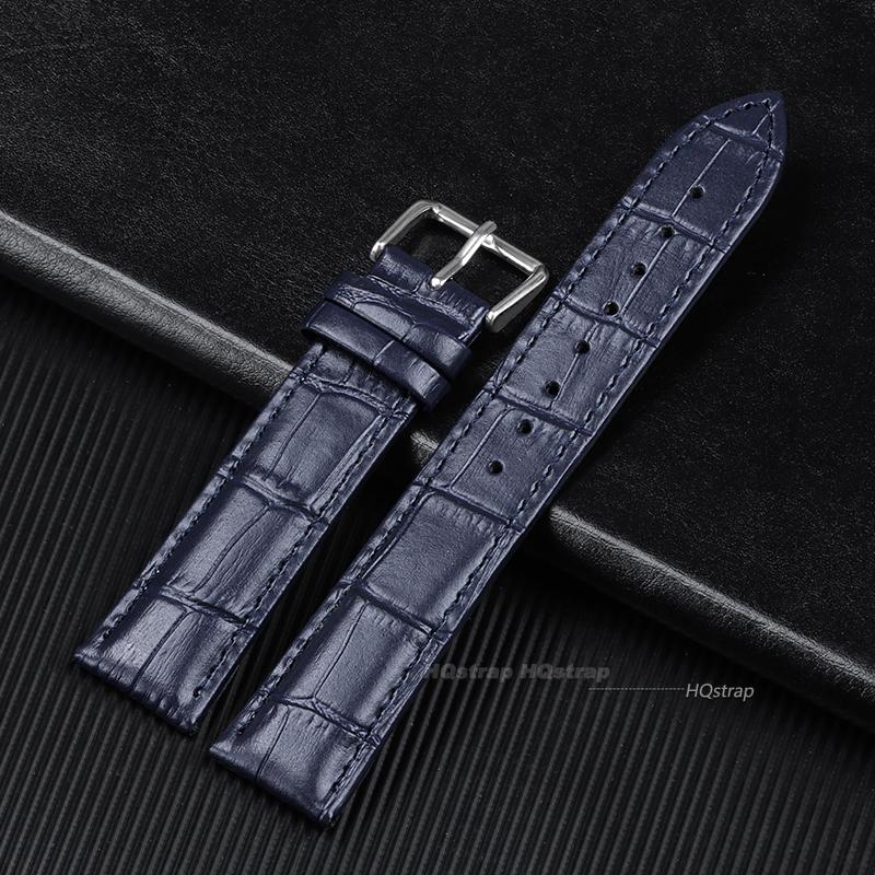 

Leather Watchband for Men Women 12mm 14mm 16mm 18mm 19mm 20mm 21mm 22mm Watch Band Universal Replacement Leather Watch Strap 12mm темно-синий