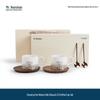 Nanshan Mr. Chinese Ceramic Coffee & Tea Pair Cup Set with Saucer & Spoon