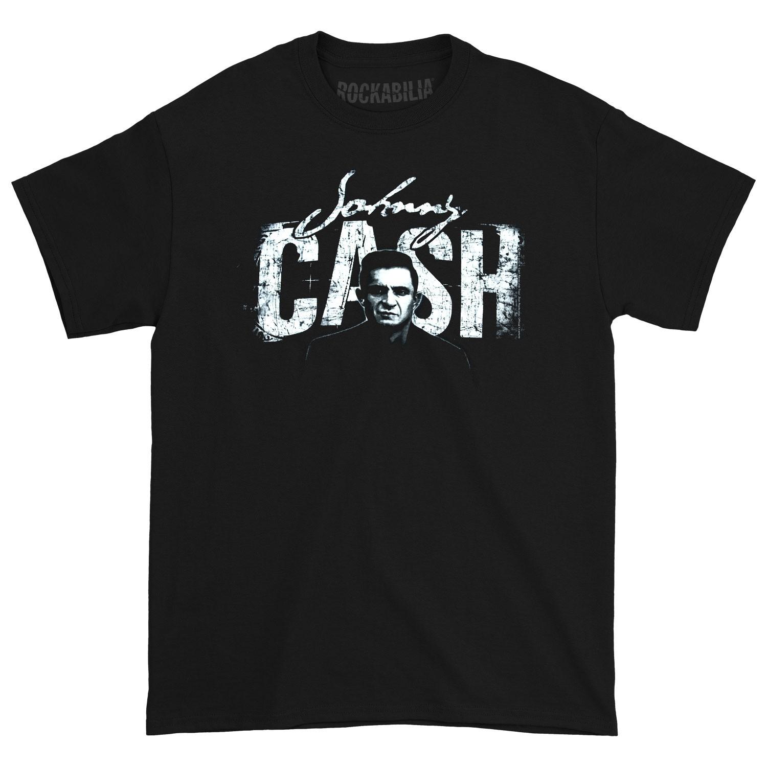 Men s Johnny Cash T-shirt X-Large Black 2XL