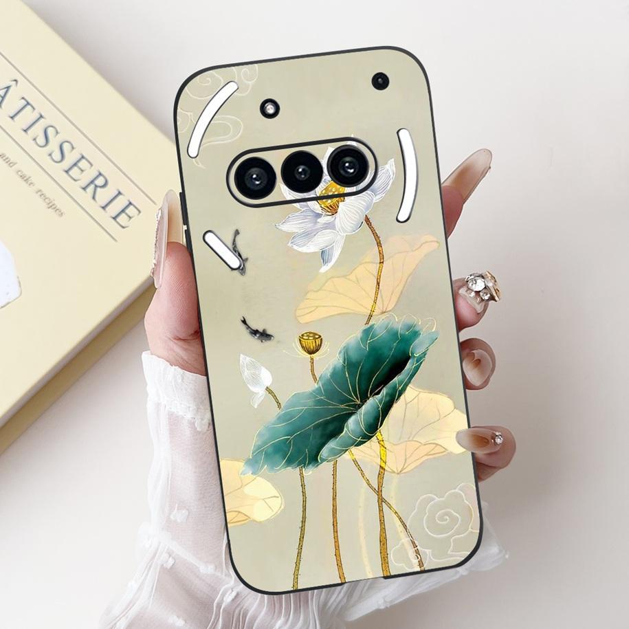 For Nothing Phone 3A Case A059 Cover Fashion Flower Soft Silicone Black Shockproof Cover On Nothing Phone3A 3 A 3APro A059P Capa
