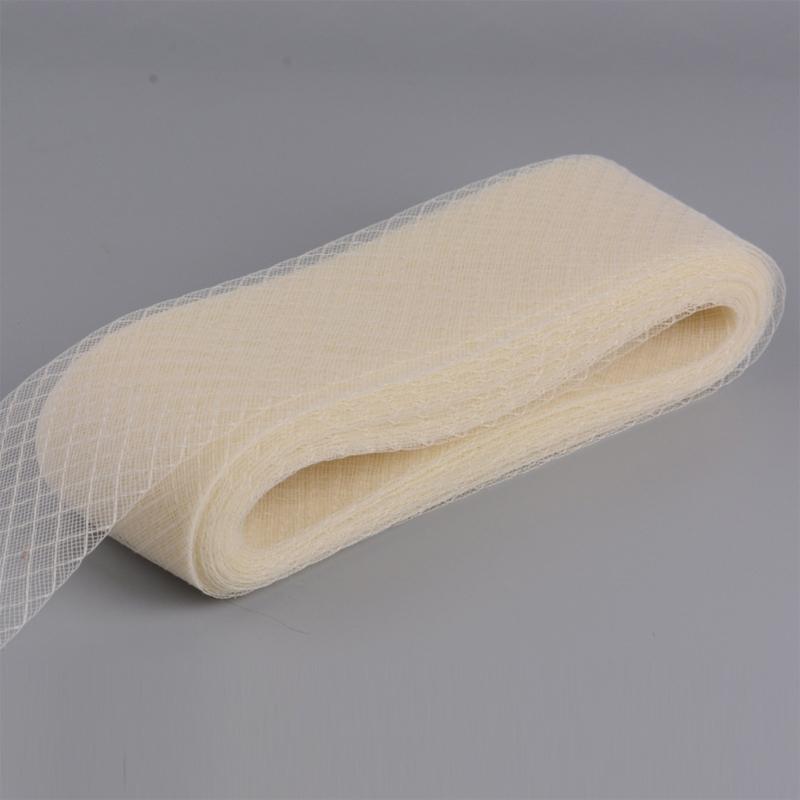 Mesh Ribbon Binding Band Sinamay Fascinator Hat Bowknot Handmade Projects 8cm Width Elastic Ribbon for Millinery Hat