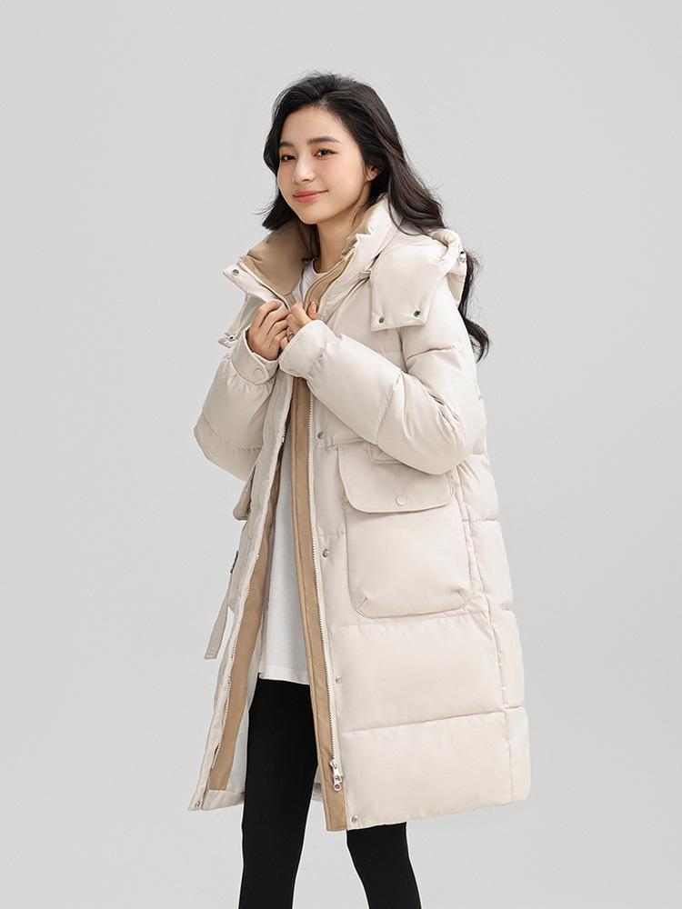 Lightweight Hooded Fluffy Warm Coldproof Loose Mid-Length High Quality Fabric Casual Sports Jacket Large Pockets Bread Clothes Cotton Coat Jacket