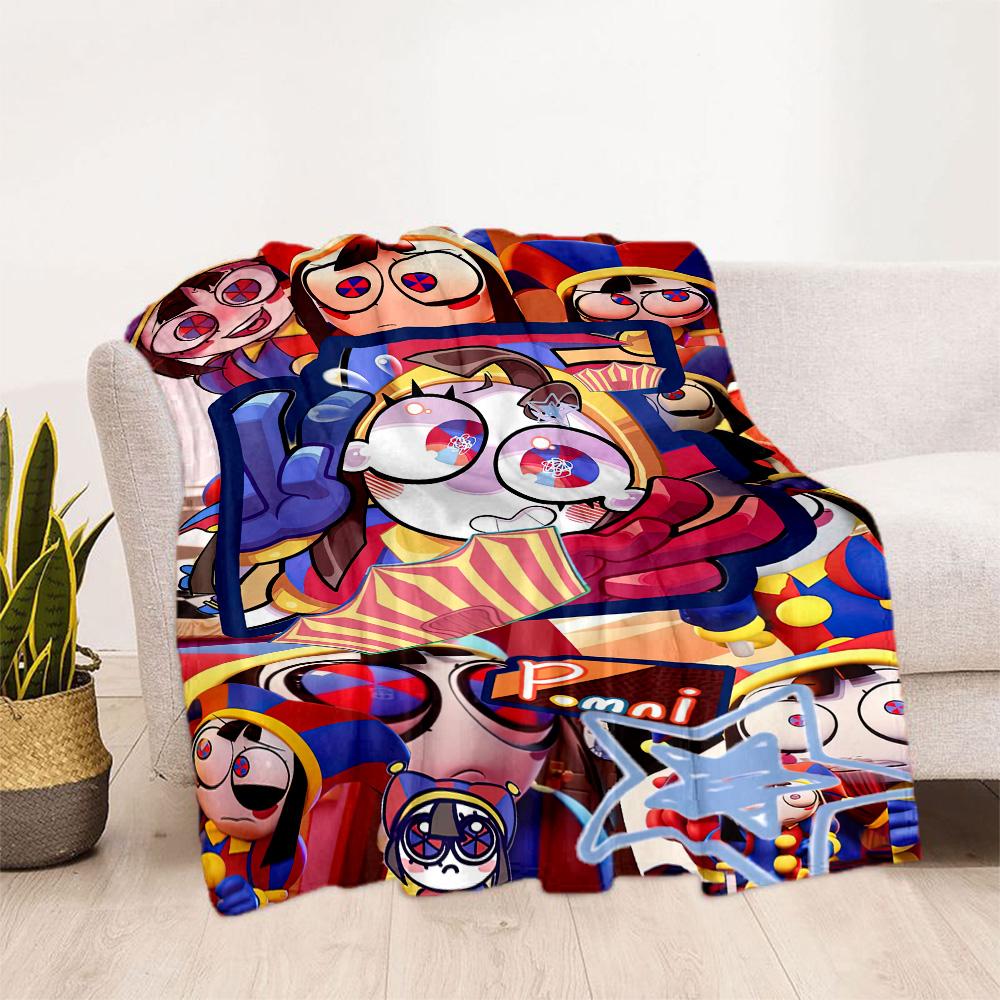 Digital Circus Style Blankets Are Suitable for Living Rooms,making Them an Ideal Choice for Outdoor Travel and Gifts.