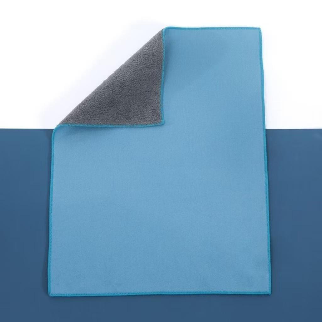 

Двухстороннее впитывающее полотенце для чистки автомобиля — специально для внутренних стекол, дезинфекции и ополаскивания без разводов 30x30cm/500g павлин голубой