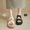 Augustine platform slippers women's summer wear 2025 new white sandals with skirts French beach sandals