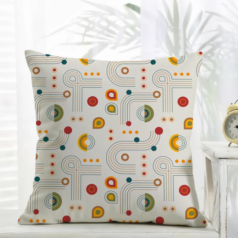 Boho Plant Nordic Cushion Cover Comfort Daily Washable Linen Soft for Sofa Bed Home Room Decor