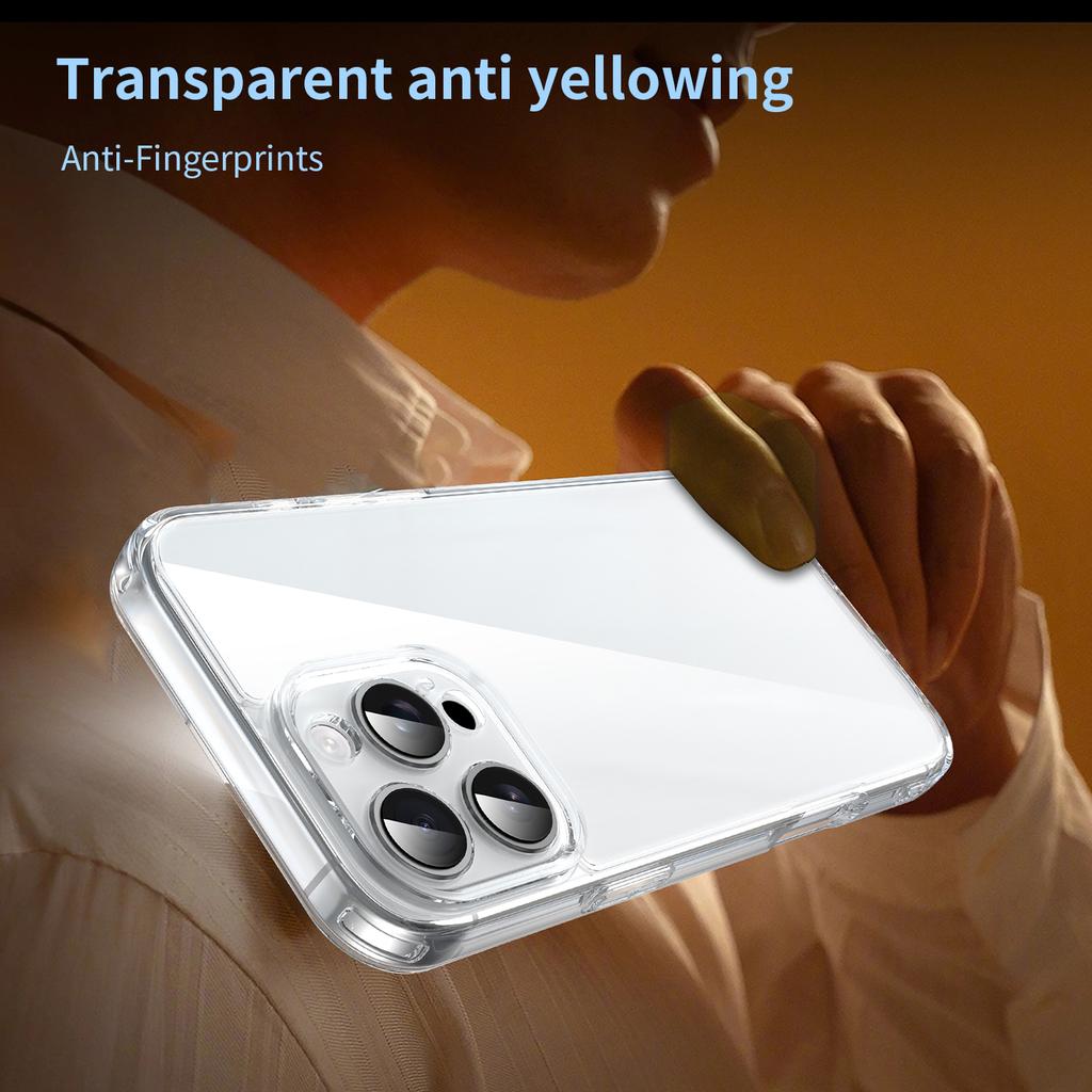 For iPhone 16 Pro Case TPU+Acrylic Phone Back Cover Anti Yellowing