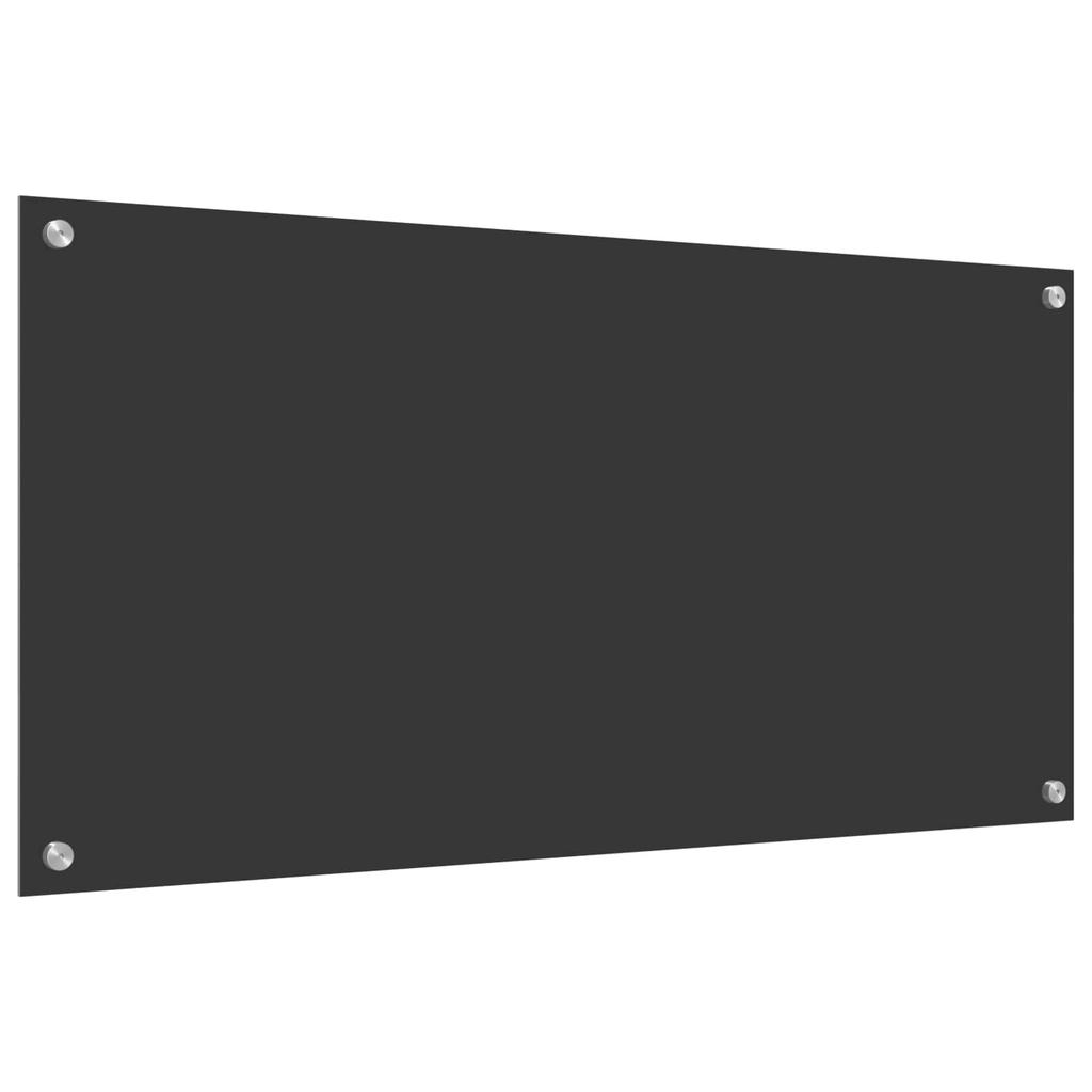 Kitchen Backsplash Dark Gray 100 x 50 cm Tempered Glass