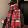 Christmas Atmosphere New Red Plaid Scarf Female Winter Senior Sense Student Versatile Warm Shawl Scarf